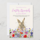 Osterbrunch und Eierjagd Boho Bunny Floral Einladung (Vorderseite)