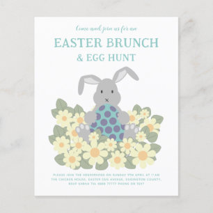 Osterbrunch und Eierjagd Bunny Floral Budget Flyer
