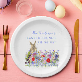 Osterbrunch und Eierjagd Bunny Floral Custom Pappteller