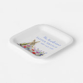 Osterbrunch und Eierjagd Bunny Floral Custom Pappteller (Gewinkelt)