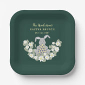 Osterbrunch und Eierjagd Bunny Floral Pappteller (Vorderseite)