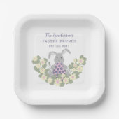 Osterbrunch und Eierjagd Bunny Floral Pappteller (Vorderseite)