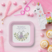 Osterbrunch und Eierjagd Bunny Floral Pink Pappteller (Party)