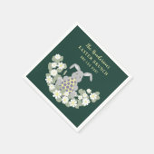 Osterbrunch und Eierjagd Bunny Floral Serviette (Ecke)