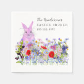 Osterbrunch und Eierjagd Bunny Floral Serviette (Vorderseite)