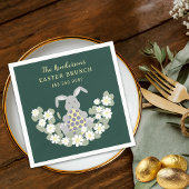 Osterbrunch und Eierjagd Bunny Floral Serviette