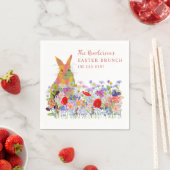 Osterbrunch und Eierjagd Bunny Floral Serviette (Beispiel)