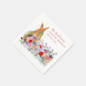 Osterbrunch und Eierjagd Bunny Floral Serviette (Ecke)