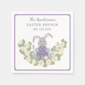 Osterbrunch und Eierjagd Bunny Floral Serviette (Vorderseite)