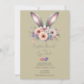 Osterbrunch und Eierjagd Bunny Ohren grün Einladung (Vorderseite)