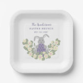 Osterbrunch und Eierjagd Bunny Spring Floral Pappteller (Vorderseite)