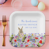 Osterbrunch und Eierjagd Bunny Spring Floral Pappteller