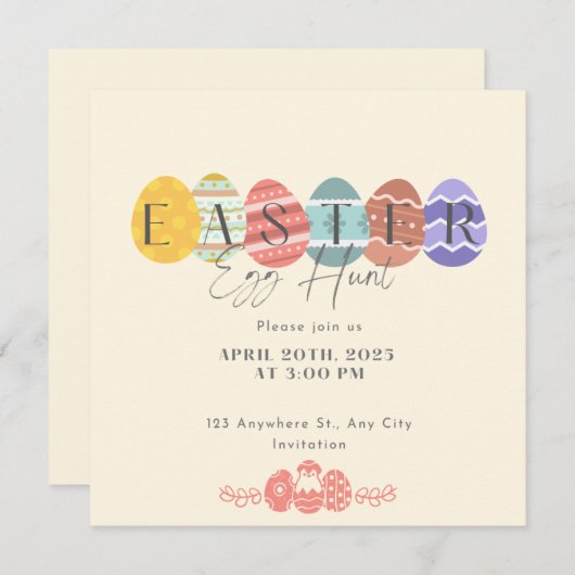 Osterbrunch und Eierjagd Die sonnige Marine Einladung (Vorne/Hinten)