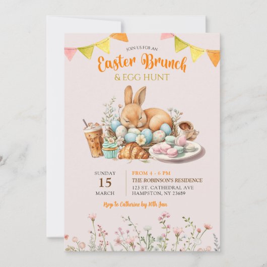 Osterbrunch und Eierjagd Einladung (Vorderseite)