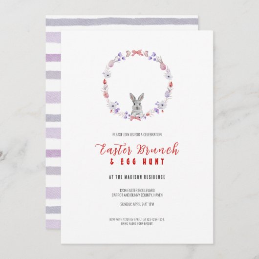 Osterbrunch und Eierjagd Einladung (Vorne/Hinten)