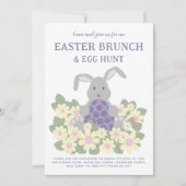 Osterbrunch und Eierjagd Niedliche Bunny Bloral Einladung (Vorderseite)