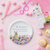 Osterbrunch und Eierjagd Niedliche Bunny Bloral Pappteller (Party)