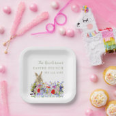 Osterbrunch und Eierjagd Niedliche Bunny Bloral Pappteller (Party)
