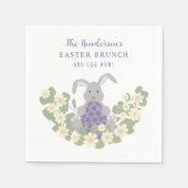 Osterbrunch und Eierjagd Niedliche Bunny Bloral Serviette (Vorderseite)