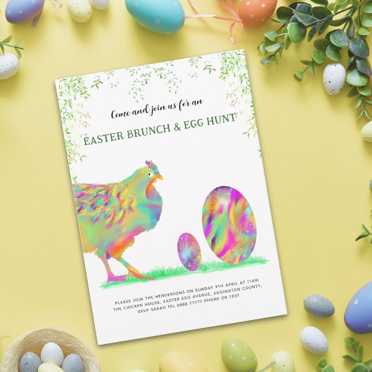 Osterbrunch und Eierjagd Party Aquarell Flyer