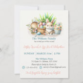 Osterbrunch und Eierjagd Pastellfarben Einladung (Vorderseite)