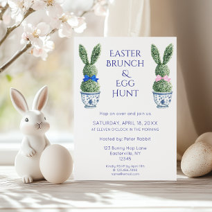 Osterbrunch und Eierjagd Toile De Jouy Bunny Einladung