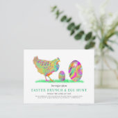 Osterbrunch und Eierjagd Wasserfarben Budget Einladungspostkarte (Stehend Vorderseite)