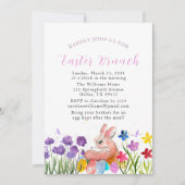 Osterbrunch Wasserfarbe Kanincheneier Geflorale Einladung (Vorderseite)