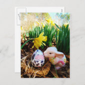 Osterbrunneneier Feiertagspostkarte (Vorne/Hinten)