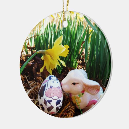 Osterbrunneneier Keramikornament (Links)