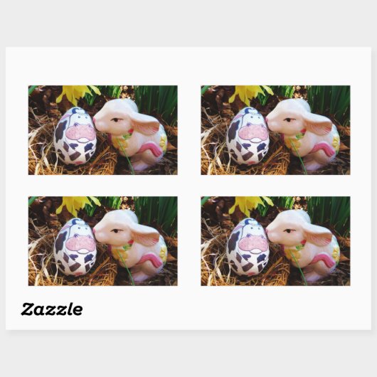 Osterbrunneneier Rechteckiger Aufkleber (Blatt)