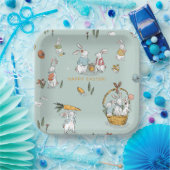 Osterbrunnens Muster Ei und Karotten Jagd Custom Pappteller (Party)