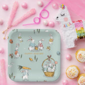 Osterbrunnens Muster Ei und Karotten Jagd Custom Pappteller (Party)