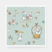 Osterbrunnens Muster Ei und Karotten Jagd Custom Serviette (Vorderseite)