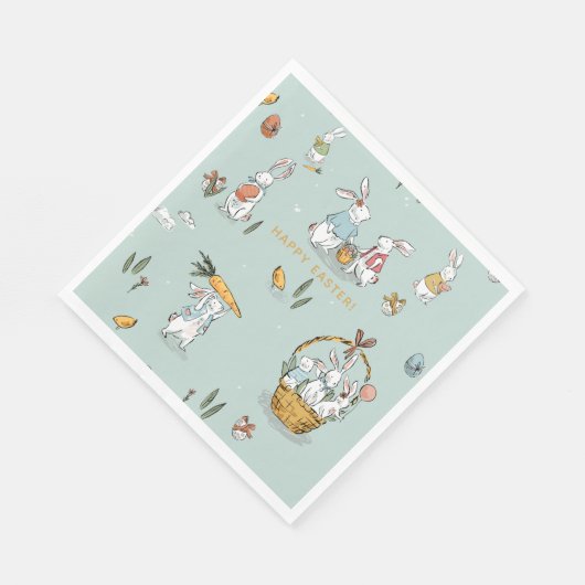 Osterbrunnens Muster Ei und Karotten Jagd Custom Serviette (Ecke)