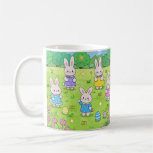 Osterbrunnes versteckt Eier im Garten Kaffeetasse