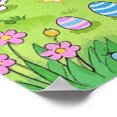 Osterbrunnes versteckt Eier im Garten Poster (Ecke)