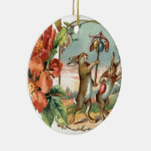Osterbsonnige Blume Ei Rot Keramikornament (Rechts)