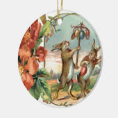 Osterbsonnige Blume Ei Rot Keramikornament (Links)
