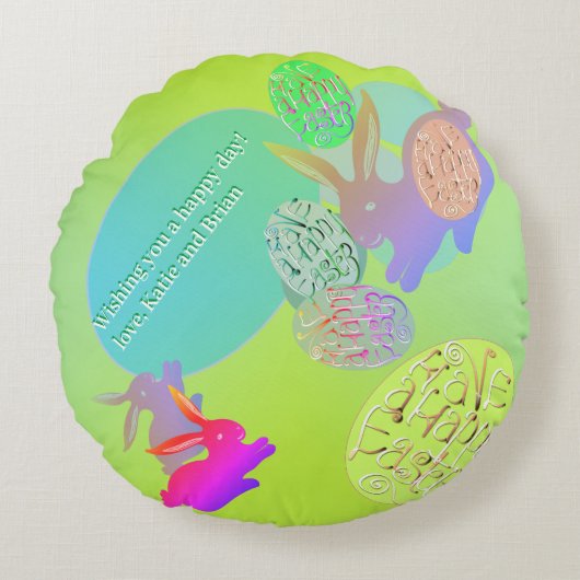 Osterbsonniger Eier Rundkissen Rundes Kissen (Vorderseite)