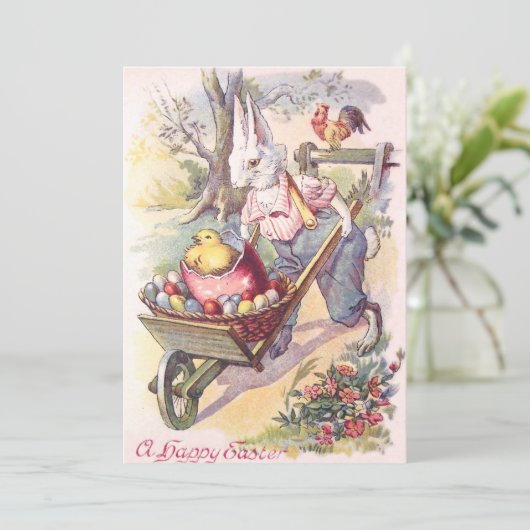 Osterbsonniger Kick gefärbtes Ei Einladung (Stehend Vorderseite)