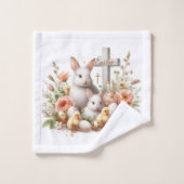 Osterbünen, Entenlings, Blume und Kreuz Badhandtuch Set (Waschlappen)