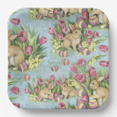 Osterbünen im Garten w Tulpen Pappteller (Vorderseite)