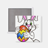 OSTERBUNNE MIT FARBIGEM OSTEREIER MAGNET (Vorderseite/Rückseite)