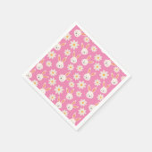 OsterBunnien mit weißen Blume auf Rosa Serviette (Ecke)