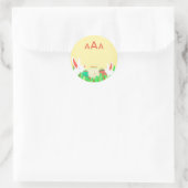 ÖSTERBUNNIEN RUNDSTÜCK-KUSTOM-MONOGRAMM RUNDER AUFKLEBER (Tasche)