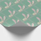 OsterBunnies auf Grün Geschenkpapier (Ecke)
