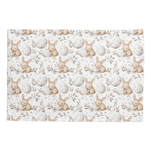 OsterBunnies Frühjahr Nahes Muster Kissenbezug (Rückseite)