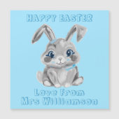 Osterbunny Blue Preschool Boys Kühlschrank Card Magnetkarte (Vorderseite)