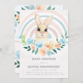 Osterbunny Boho Rainbow Girl Baby Shower Einladung (Vorne/Hinten)